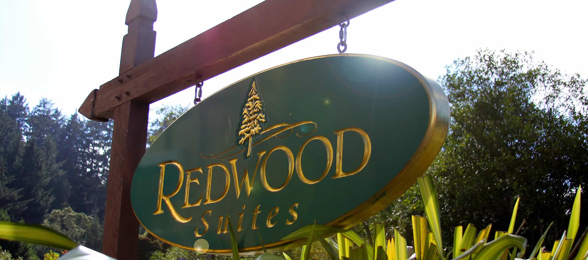 Redwood Suites front sign