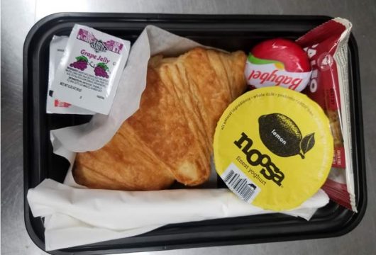 Grab and Go Breakfast with yogurt and croissant